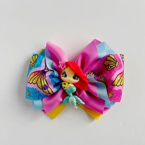 Girl hair bow, Ribbons hair bow, Mermaid hair bow